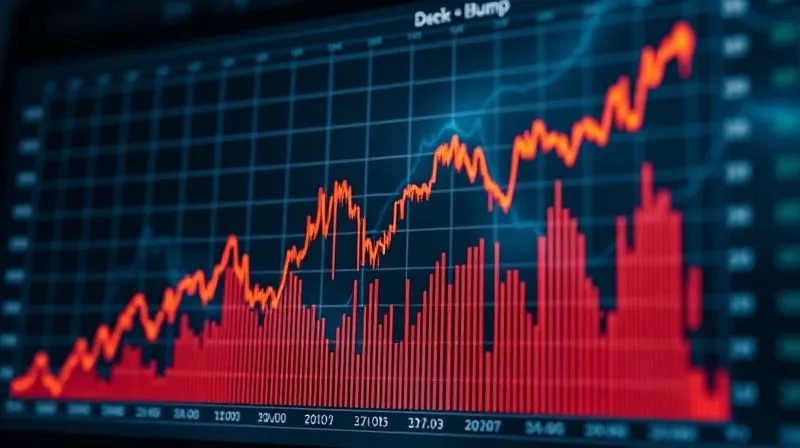 A photorealistic chart showing a dramatic altcoin price pump (sharp upward curve) followed by an equally dramatic dump (steep downward curve), illustrating extreme volatility and a classic pump-and-dump pattern. Professional photography, 8K, cinematic lighting, sharp focus on the graph's trajectory, depth of field blurring the background, shot on a high-end DSLR, conveying financial turbulence.