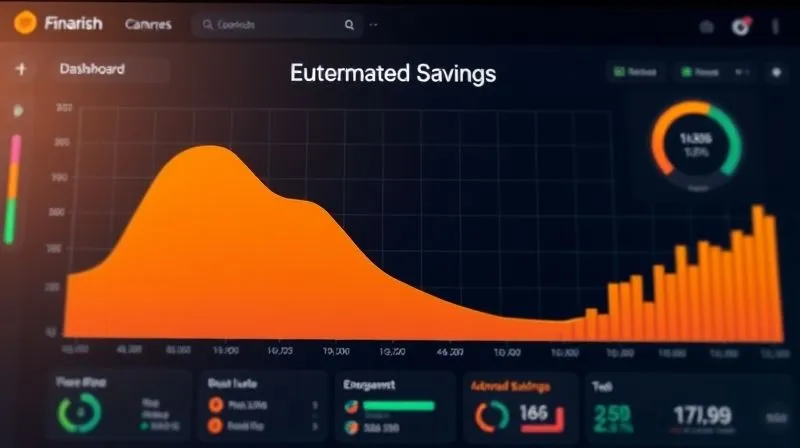 A photorealistic 3D rendering of a financial dashboard showing a steady, upward-sloping graph representing an emergency fund growing consistently, with a prominent 'Automated Savings' label. Cinematic lighting, sharp focus, vibrant colors against a professional background, 8K, professional photography.