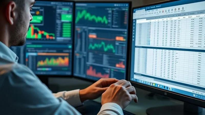 A photorealistic image of a person meticulously organizing digital data on multiple screens, with blockchain explorers and spreadsheet software open. The scene is clean, professional, and well-lit, conveying precision and control over complex financial information. Professional photography, 8K, cinematic lighting, sharp focus, depth of field, shot on a high-end DSLR, symbolizing data aggregation and organization.