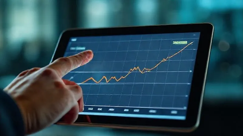 A photorealistic, professional photography, 8K, cinematic lighting, sharp focus, depth of field shot on a high-end DSLR of a financial graph showing three distinct lines representing different interest rate scenarios (fixed, low volatility, high volatility) clearly diverging over time, with a blurred background of a hand pointing to the 'fixed' line on a tablet screen, symbolizing clear decision-making.