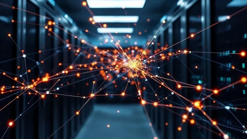 A photorealistic, professional photography, 8K, cinematic lighting, sharp focus, depth of field, shot on a high-end DSLR of a complex, glowing network of interconnected data nodes, with various financial data streams converging into a central, secure data lake. The lines of data are vibrant and dynamic, symbolizing seamless integration and real-time flow. The background is a sleek, modern server room, slightly out of focus.