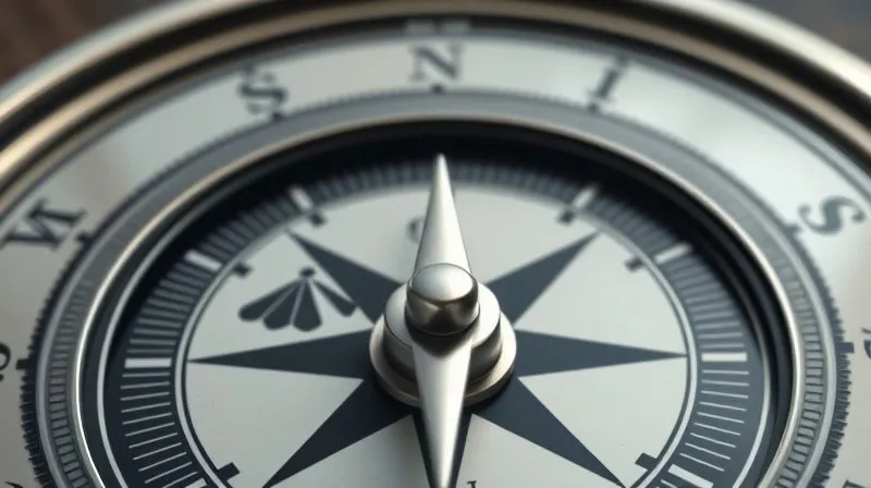 A photorealistic image of a compass with two distinct needles, one pointing towards a stylized community icon (like interconnected people), and the other towards a growing bar chart, both aligning perfectly towards a central point, symbolizing an integrated mission. Cinematic lighting, sharp focus, 8K.