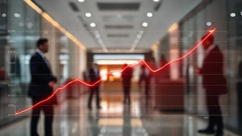 photorealistic, professional photography, 8K, cinematic lighting, sharp focus, depth of field, shot on a high-end DSLR. A dynamic financial chart displaying two converging lines, one representing 'Asset Yields' slowly rising, and the other 'Deposit Costs' steeply ascending, creating a narrow, red-tinged gap in the middle, symbolizing margin compression. The lines are rendered with a subtle glow, set against a blurred background of a modern bank lobby with concerned executives, conveying the squeeze on profit margins and the urgency of the situation.