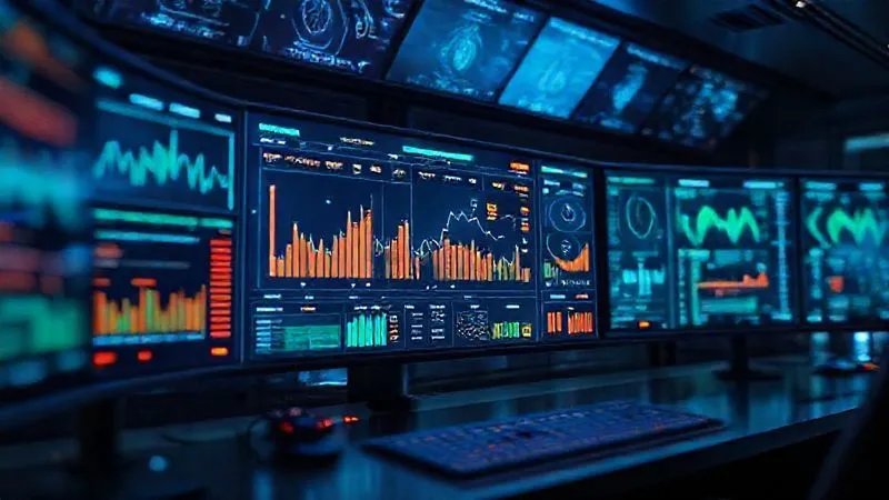 A photorealistic, professional photography, 8K image of a sleek, futuristic regulatory compliance dashboard displaying real-time data, risk assessments, and legal alerts related to cryptocurrency investments. Cinematic lighting illuminates the glowing screens, sharp focus on the central dashboard, depth of field blurring background monitors showing blockchain data, shot on a high-end DSLR.