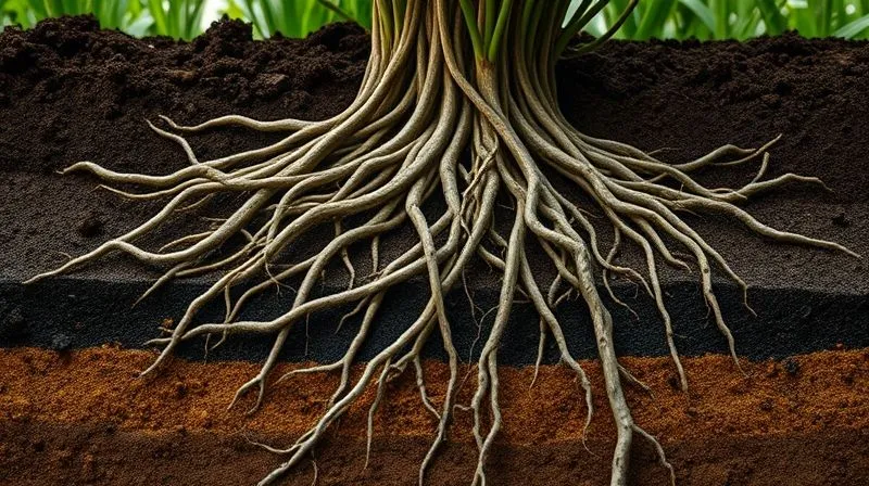 A photorealistic image of a complex, intertwined root system growing through diverse soil layers, symbolizing the intricate and sometimes opaque governance structures in emerging markets. Cinematic lighting, sharp focus on the roots, depth of field, 8K, professional photography, shot on a high-end DSLR.