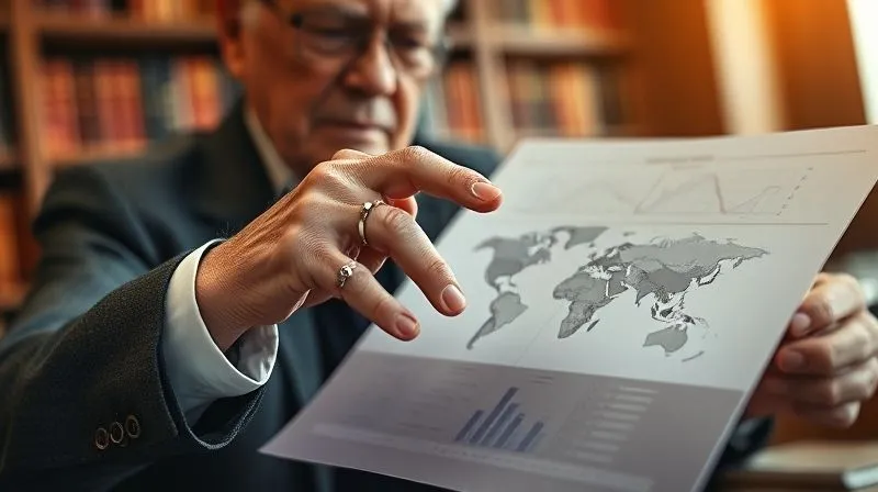 photorealistic, professional photography, 8K, cinematic lighting, sharp focus, depth of field, shot on a high-end DSLR. An older, distinguished mentor figure gently guiding a younger individual's hand over a complex financial diagram or a globe, emphasizing stewardship and long-term vision, in a sophisticated library or study setting, conveying wisdom transfer and ethical guidance.