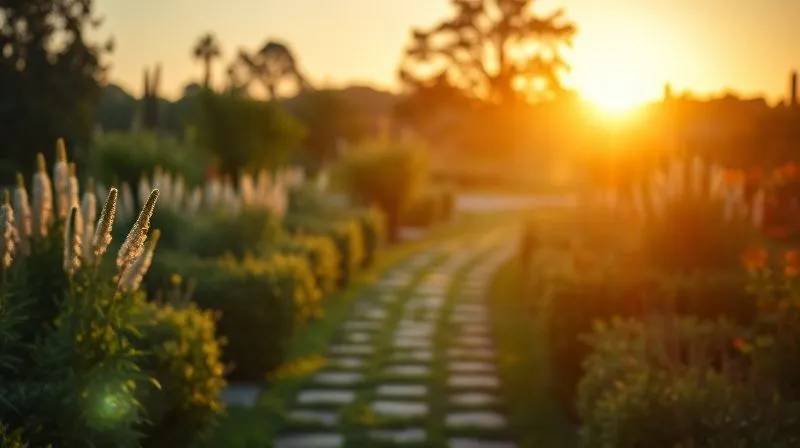 photorealistic, professional photography, 8K, cinematic lighting, sharp focus, depth of field, shot on a high-end DSLR, a serene, sunlit garden path winding gently towards a bright, hopeful horizon, symbolizing peace, continuity, and a secure future after careful legacy planning, with soft, comforting tones and a sense of calm.