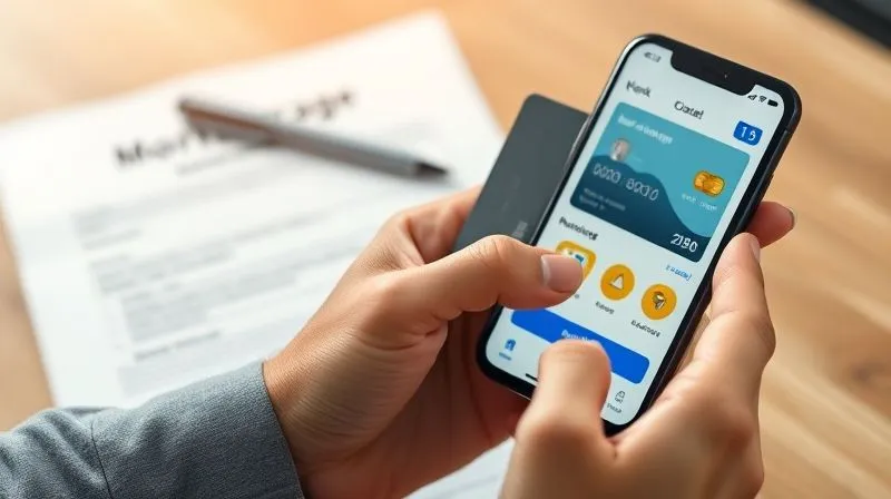 A photorealistic image of a hand holding a credit card, with another hand holding a smartphone displaying a banking app showing a significantly reduced balance. The background shows a blurry mortgage document and a pen, emphasizing the connection to closing. Cinematic lighting, sharp focus on the hands and phone, depth of field, 8K hyper-detailed.