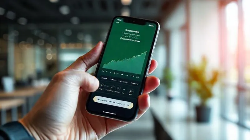 A photorealistic image of a digital banking app interface on a sleek smartphone screen, showing a successful automated transfer of a significant sum of money into a dedicated 'Emergency Fund' account. The screen displays a clear graph of rapid savings growth. The phone is held by a professional hand, with a blurred background of a modern office environment, cinematic lighting, sharp focus on the screen, depth of field. 8K hyper-detailed, professional photography, shot on a high-end DSLR.