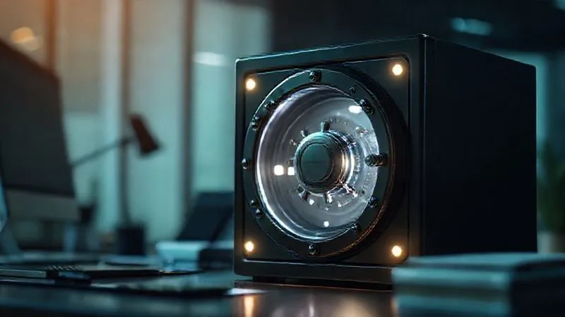 A photorealistic image of a strong, modern-looking digital vault or a secure safe, with a subtle glow emanating from within, symbolizing protected and growing financial reserves. The background is slightly blurred, showing elements of a professional's desk, emphasizing security and peace of mind. Cinematic lighting, sharp focus on the vault, depth of field. 8K hyper-detailed, professional photography, shot on a high-end DSLR.