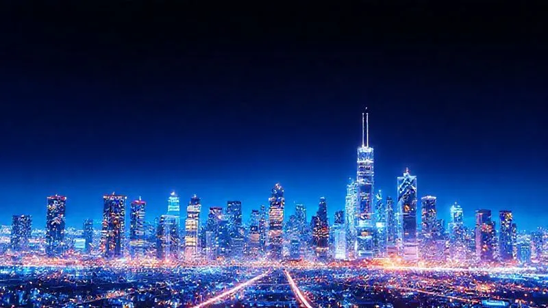 A photorealistic, professional photography image of a futuristic city skyline composed of interconnected, glowing digital blocks and modules, symbolizing a composable architecture. Data streams and light pathways flow seamlessly between the blocks, set against a vibrant, deep blue sky with cinematic lighting. Sharp focus on the intricate connections, depth of field blurring the distant horizon, 8K hyper-detailed, shot on a high-end DSLR, conveying innovation, modularity, and a vision of advanced integration.