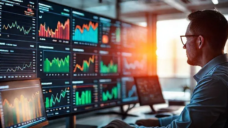 photorealistic, professional photography, 8K, cinematic lighting, sharp focus, depth of field, shot on a high-end DSLR, a meticulously organized financial dashboard displaying various risk metrics, capital adequacy ratios, and compliance scores on multiple screens, with a focused financial analyst reviewing the data, symbolizing proactive due diligence and risk management in a modern, high-tech office environment.