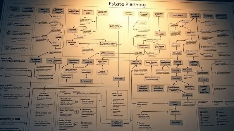 A photorealistic image of a detailed, intricate financial flowchart with various pathways, arrows, and decision points, representing the complexity of estate planning for retirement assets. The chart is illuminated by a soft, strategic light, emphasizing key sections, 8K, cinematic lighting, sharp focus, depth of field, shot on a high-end DSLR.