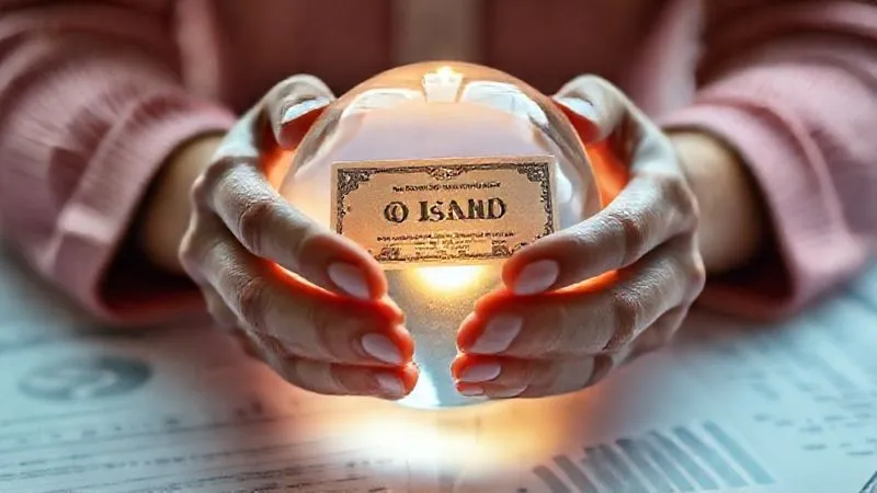 A photorealistic image of a pair of hands gently placing a miniature stock certificate into a transparent, glowing orb, symbolizing the secure and tax-efficient transfer of appreciated assets to a charitable fund. Soft, ethereal lighting, sharp focus on the hands and orb, depth of field blurring a background of financial documents, 8K hyper-detailed.