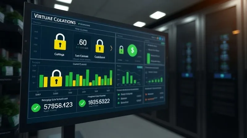 A photorealistic, professional photography, 8K image of a secure digital dashboard displaying various virtual currency portfolios and compliance metrics, with lock icons and green checkmarks indicating robust internal controls. Cinematic lighting, sharp focus on the dashboard, depth of field blurring a modern, secure server room in the background. Conveys security, control, and diligence.