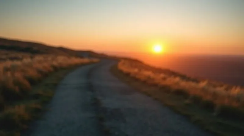 A photorealistic image of a winding path stretching into the distant horizon, with a sun setting gently, symbolizing a long future, cinematic lighting, sharp focus on the path ahead, depth of field.