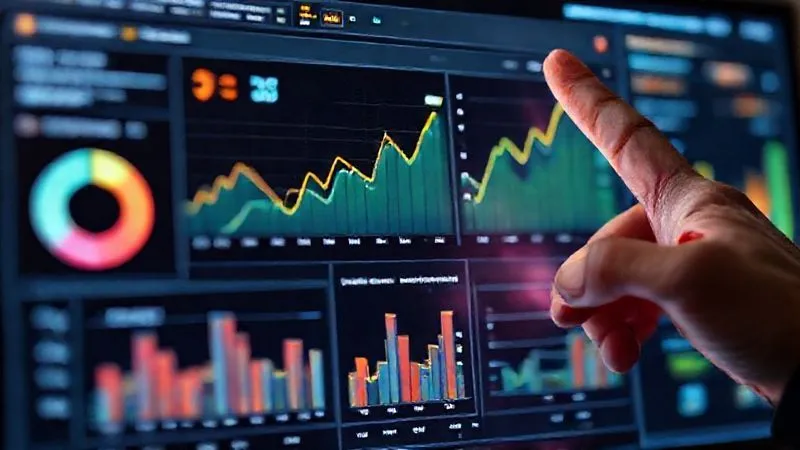 A photorealistic, professional photography, 8K, cinematic lighting, sharp focus, depth of field, shot on a high-end DSLR image of a sophisticated data analytics dashboard displaying various charts and graphs related to fraud detection rates, chargeback ratios, and transaction approval rates, with a human hand pointing to an upward trend, indicating continuous improvement. The screen glows with intelligent data visualization.