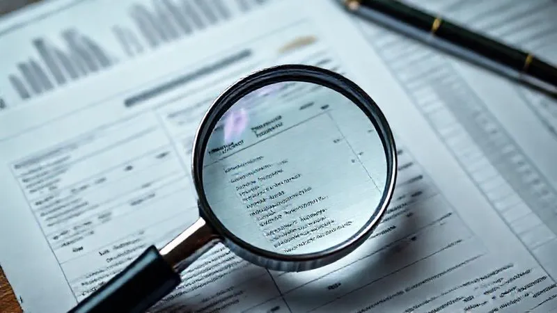 A photorealistic image of a magnifying glass hovering over a complex credit report, highlighting fraudulent entries, with a background of legal documents and a pen, cinematic lighting, sharp focus, depth of field, 8K hyper-detailed.