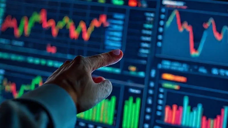 photorealistic, professional photography, 8K, cinematic lighting, sharp focus, depth of field, shot on a high-end DSLR, a financial dashboard displaying complex charts and graphs, with key performance indicators highlighted, a finger pointing to a specific data point on a screen, representing data-driven decision making, conveying clarity and insight.