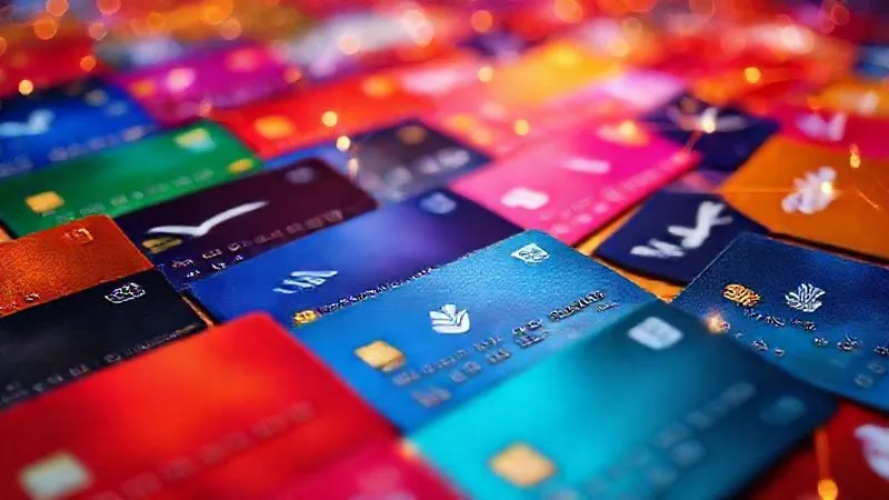 photorealistic, professional photography, 8K, cinematic lighting, sharp focus, depth of field, shot on a high-end DSLR, a vibrant, interconnected network of different colored credit cards, each card's logo glowing faintly, with lines of light connecting them to various airline and hotel logos, illustrating the concept of transferable points and their diverse ecosystem, a sense of strategic choice and power.