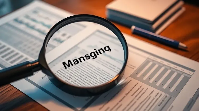 A photorealistic image of a magnifying glass hovering over detailed financial documents on a polished wooden desk, emphasizing meticulous research and due diligence, 8K, cinematic lighting, sharp focus on the magnified text, depth of field blurring the background.