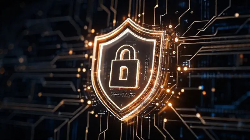Photorealistic, professional photography, 8K, cinematic lighting, sharp focus, depth of field, shot on a high-end DSLR. A complex, transparent digital shield composed of multiple glowing layers, each representing a different security protocol, protecting a central, abstract representation of corporate crypto assets. The layers are interconnected and shimmering, with subtle lines of code running through them, against a dark, secure background.