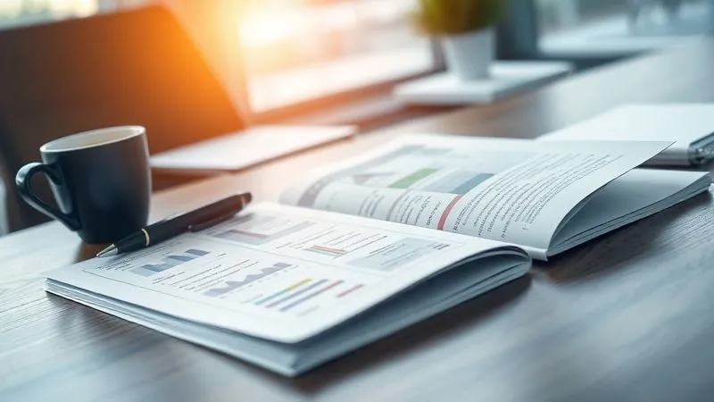 A photorealistic, detailed image of an open business plan document resting on a sleek wooden desk. The pages show clear, concise charts, graphs, and well-organized text. A professional pen and a cup of coffee are subtly placed nearby. Cinematic lighting, sharp focus on the document, depth of field blurring a modern office background, 8K hyper-detailed, shot on a high-end DSLR.