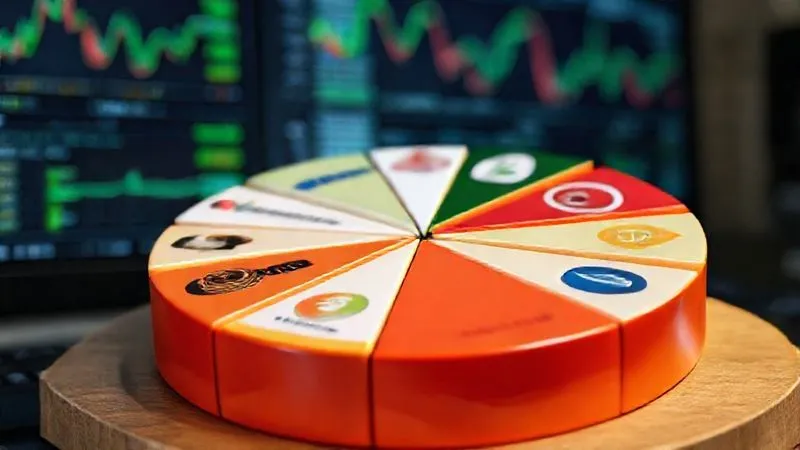 A photorealistic 3D render of a detailed pie chart representing a diverse investment portfolio, with several slices clearly labeled with company logos. One slice, however, is subtly discolored or has a faint, almost transparent 'polluted' overlay, implying a hidden issue within the 'green' portfolio. Professional photography, 8K, cinematic lighting, sharp focus on the pie chart, depth of field blurring a background of financial data screens, shot on a high-end DSLR.