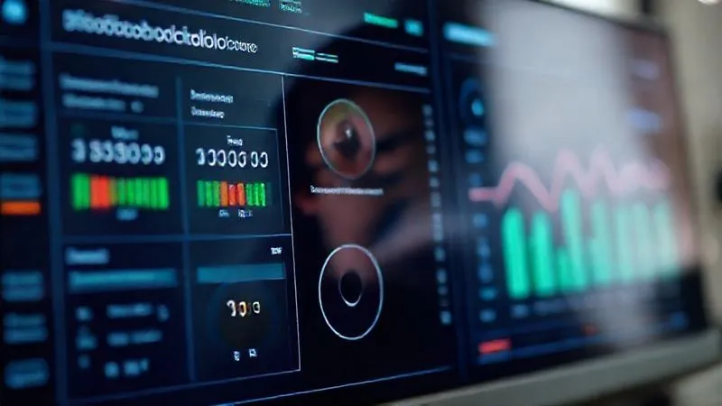 A photorealistic, sleek digital dashboard displaying real-time financial aid application statuses, student support metrics, and resource allocation. A student's face, looking relieved, is subtly reflected on the screen. Cinematic lighting, sharp focus on the dashboard interface, depth of field blurring the background, 8K hyper-detailed, professional photography, shot on a high-end DSLR.