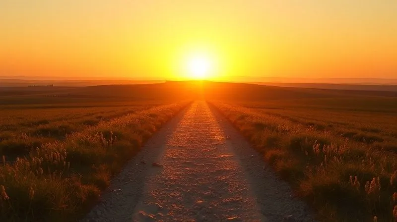 A photorealistic image of a rising sun casting golden light over a calm, clear financial landscape with a single, well-defined path leading towards a distant horizon, symbolizing hope and a fresh start after debt relief. Professional photography, 8K, cinematic lighting, sharp focus on the path, depth of field, shot on a high-end DSLR.
