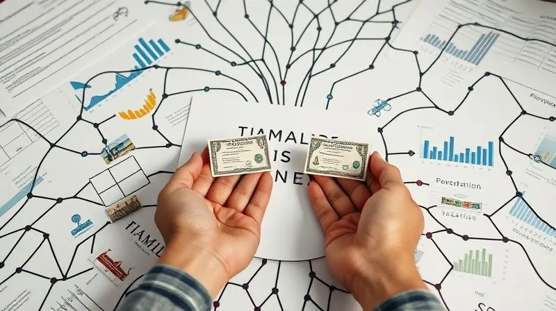A photorealistic, professional photography, 8K, cinematic lighting, sharp focus, depth of field, shot on a high-end DSLR, showing a complex, interconnected web of legal documents and financial charts, with hands carefully placing small, symbolic stock certificates into different designated areas representing trusts, family members, and charitable foundations. The image conveys sophisticated estate planning and strategic wealth transfer.