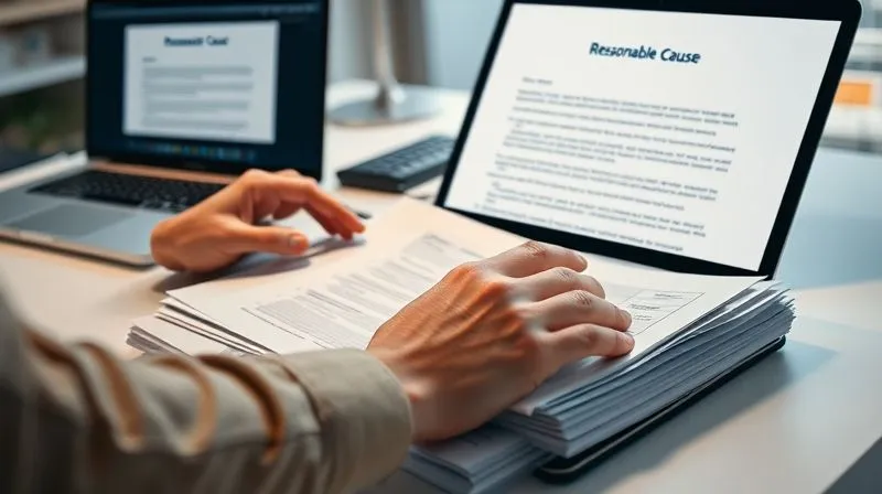 photorealistic, professional photography, 8K, cinematic lighting, sharp focus, depth of field, shot on a high-end DSLR, a person's hands meticulously organizing tax documents, W-9s, and 1099-NEC forms on a clean desk, a 'reasonable cause' letter being drafted on a laptop in the background, conveying diligence and a systematic approach to problem-solving.