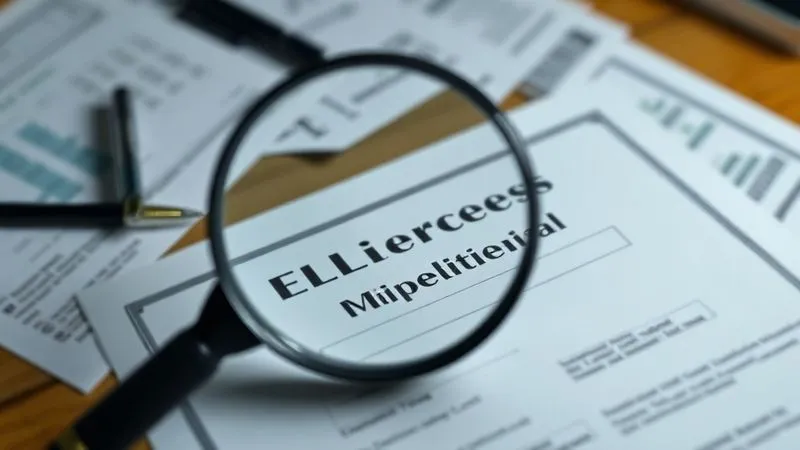 A photorealistic image showing a magnifying glass hovering over a professional license document, with blurred financial documents (bills, statements) scattered in the background, symbolizing scrutiny and the threat of debt. Cinematic lighting, sharp focus on the license, depth of field, 8K hyper-detailed.