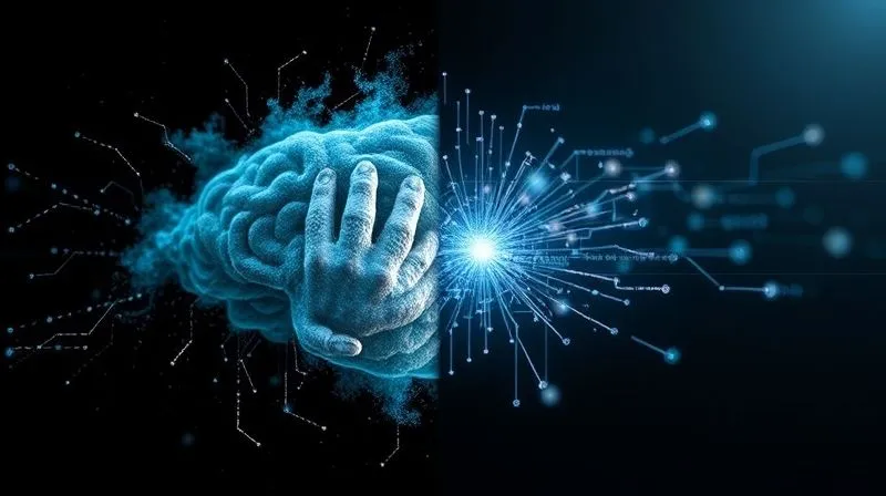 A photorealistic conceptual image showing a complex, swirling data cloud (representing a black-box AI) on one side, and on the other, clear, distinct pathways of light illuminating specific data points, symbolizing explainability, professional photography, 8K, cinematic lighting, sharp focus, depth of field.