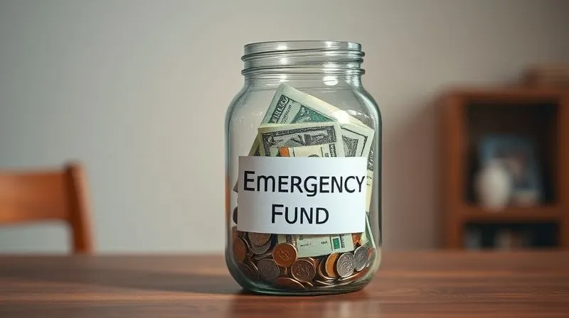 photorealistic, professional photography, 8K, cinematic lighting, sharp focus, depth of field, shot on a high-end DSLR, a clear glass jar labeled 'Emergency Fund' overflowing with neatly stacked banknotes and coins, sitting securely on a sturdy wooden table, with soft, warm light emanating from behind, symbolizing security and financial safety during uncertain times, a sense of hope and preparation.