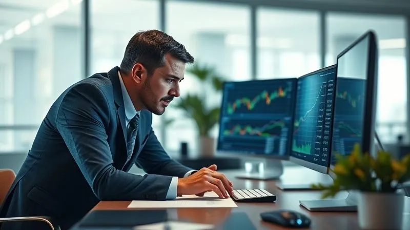 A photorealistic image of a professional financial advisor leaning over a desk, pointing to a complex chart on a screen, with a client attentively listening and nodding, in a modern, well-lit office, sharp focus on their interaction, depth of field, 8K hyper-detailed, conveying trust and expertise.