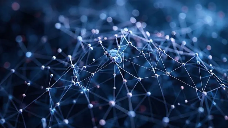 A photorealistic 3D rendering of interconnected data points forming a complex neural network, with financial charts and graphs subtly integrated into the network's structure, symbolizing AI-driven risk assessment. Professional photography, 8K, cinematic lighting, sharp focus on the central network, depth of field blurring the background, shot on a high-end DSLR.