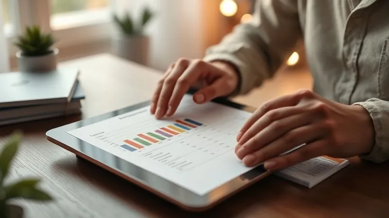 A photorealistic image of a person meticulously organizing financial documents and a digital budget on a tablet, surrounded by a calm, well-lit home office environment. The image conveys control and proactive financial planning, cinematic lighting, sharp focus on the documents and tablet, depth of field blurring the background, 8K hyper-detailed.
