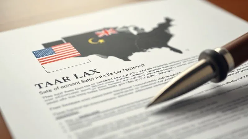 A photorealistic image of a legal document or tax form with multiple state flags subtly overlaid, symbolizing the complexity and multi-jurisdictional nature of state tax nexus for remote employees. Professional photography, 8K, cinematic lighting, sharp focus, depth of field, shot on a high-end DSLR, conveying a sense of legal intricacy.