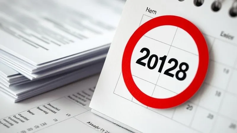 A close-up of a calendar with a red circle around a date, indicating an approaching deadline, next to a stack of financial documents. Photorealistic, professional photography, 8K, cinematic lighting, sharp focus, depth of field, shot on a high-end DSLR.