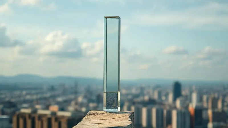 photorealistic, professional photography, 8K, cinematic lighting, sharp focus, depth of field, shot on a high-end DSLR, a single towering, fragile glass structure on a precarious balance beam, with a diverse, stable foundation in the background, symbolizing concentrated risk versus diversification, emotionally resonant.