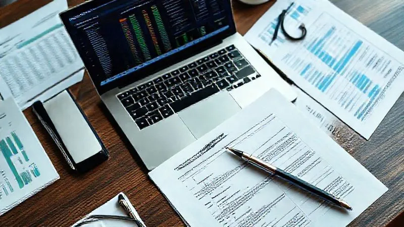 A photorealistic, high-angle shot of a meticulously organized desk with various financial documents, a laptop displaying a complex spreadsheet, and a pen resting on a legal pad, symbolizing comprehensive financial and estate planning. The composition conveys order, precision, and forward-thinking strategy. Professional photography, 8K, cinematic lighting, sharp focus, depth of field, shot on a high-end DSLR.